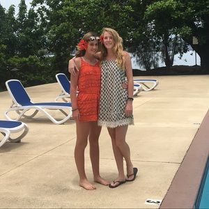 Orange romper on the left!!